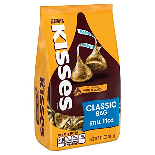 HERSHEY'S Kisses, Chocolate Candy with Almonds, 11 Ounce