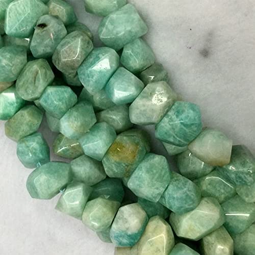 Amazonite russe facettée en fil de perles nuggets naturelles pour loisirs créatifs