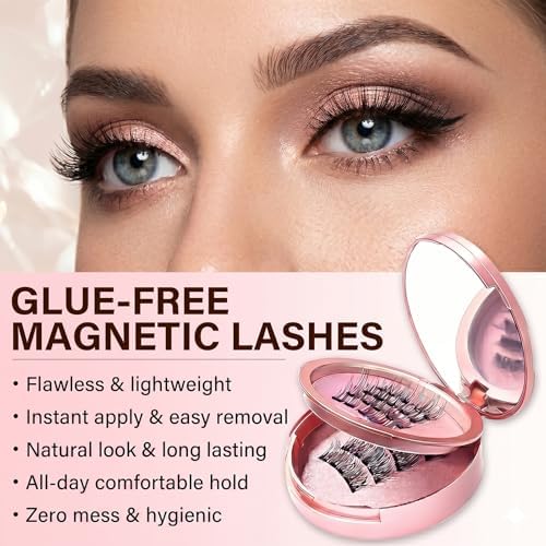 Magnetic Eyelashes with Applicator, No Glue or Eyeliner Needed Natural Look - 2