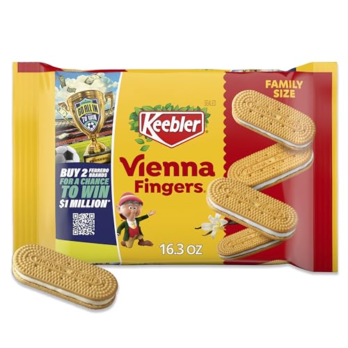 Keebler Vienna Fingers, Sandwich Cookies with Crème Filling, Family Size 16.3 oz