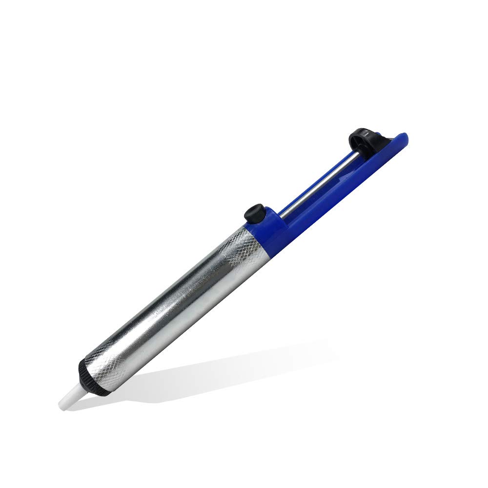 1 pz Alluminio Saldatura Ventosa Dissaldatura Pompa Strumenti Aspirazione Stagno Penna Rimozione Dispositivo Blu Vuoto Saldatore Dissaldatore Strumenti manualiProfessionale