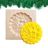 Holz Plätzchenformen - Weihnachtsbaum Weihnachtsmann Wiederverwendbar,Lustig Festlich Plätzchenausstecher Backzubehör,Für Kuchen Gebäck Dessert Leckerei Fest Party Zuhause Küche Restaurant Erwachsene