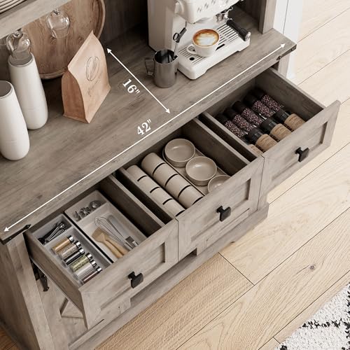 72-Farmhouse-Bar-Cabinet-with-Sliding-Barn-Door-Tall-Kitchen-Buffet-with-Storage-Hutch-and-3-Drawer-Rustic-Coffee-Wine-Bar-Sideboard-with-Wine-Glasses-Rack-for-Living-Room-Washed-Grey 72 Farmhouse Bar Cabinet with Sliding Barn Door Tall Kitchen Buffet with Storage Hutch and 3 Drawer Rustic Coffee Wine Bar Sideboard with Wine Glasses Rack for Living Room Washed Grey