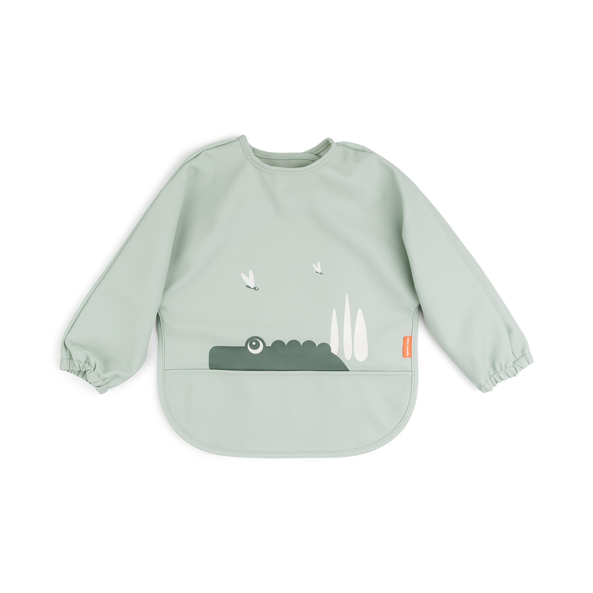 Done by Deer Bavoir Manches Longues Bebe - Bavoir Bebe Déperlant/​Imperméable - avec Poche – Ajustable - Facile à Nettoyer - Pour BéBé 6-​18 Mois
