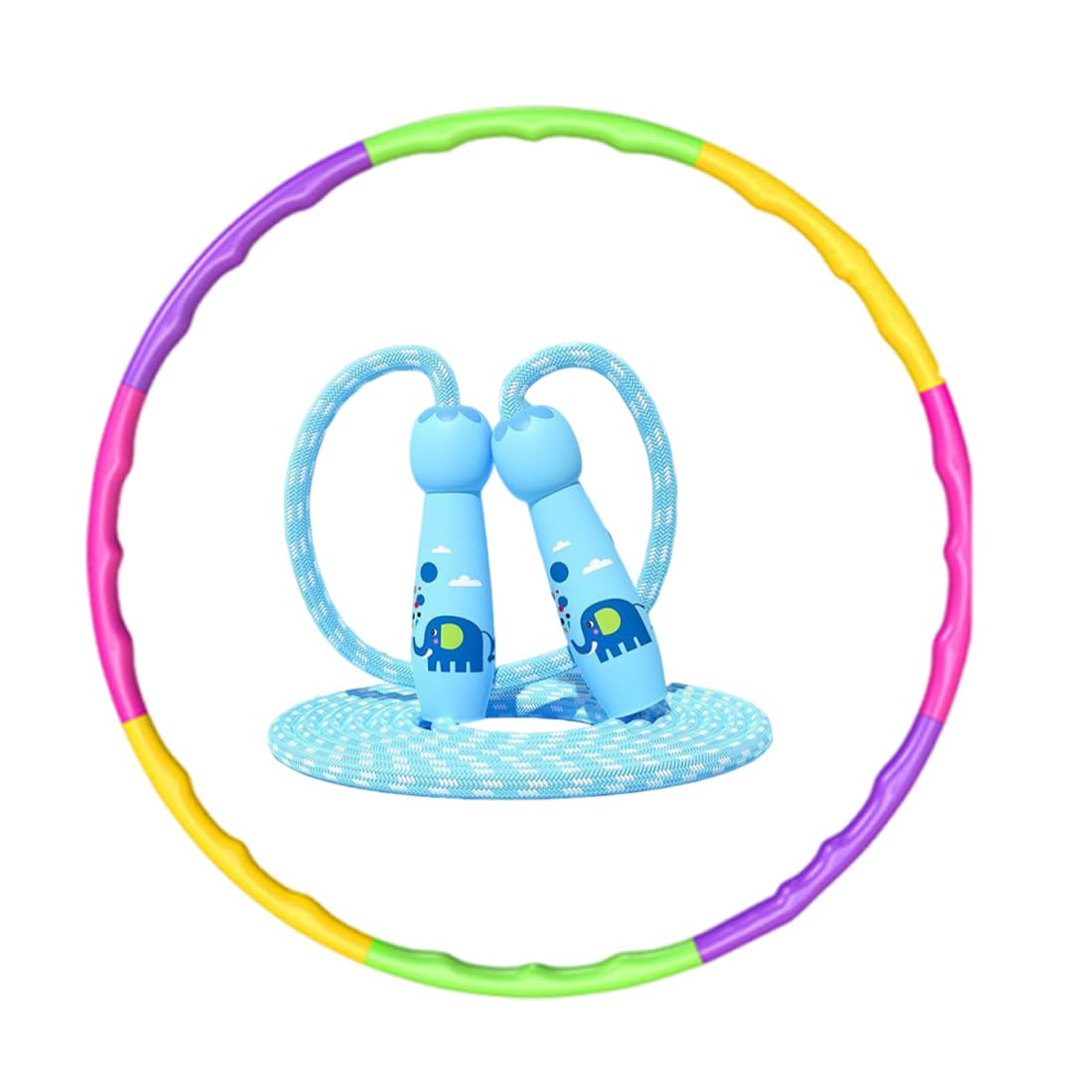 HAGNA Hula Hoop Con Peso, Hula Hoop 8 Parti In Plastica Rimovibile E Una Corda Per Saltare, Ginnastica, Danza,Adulti(B)