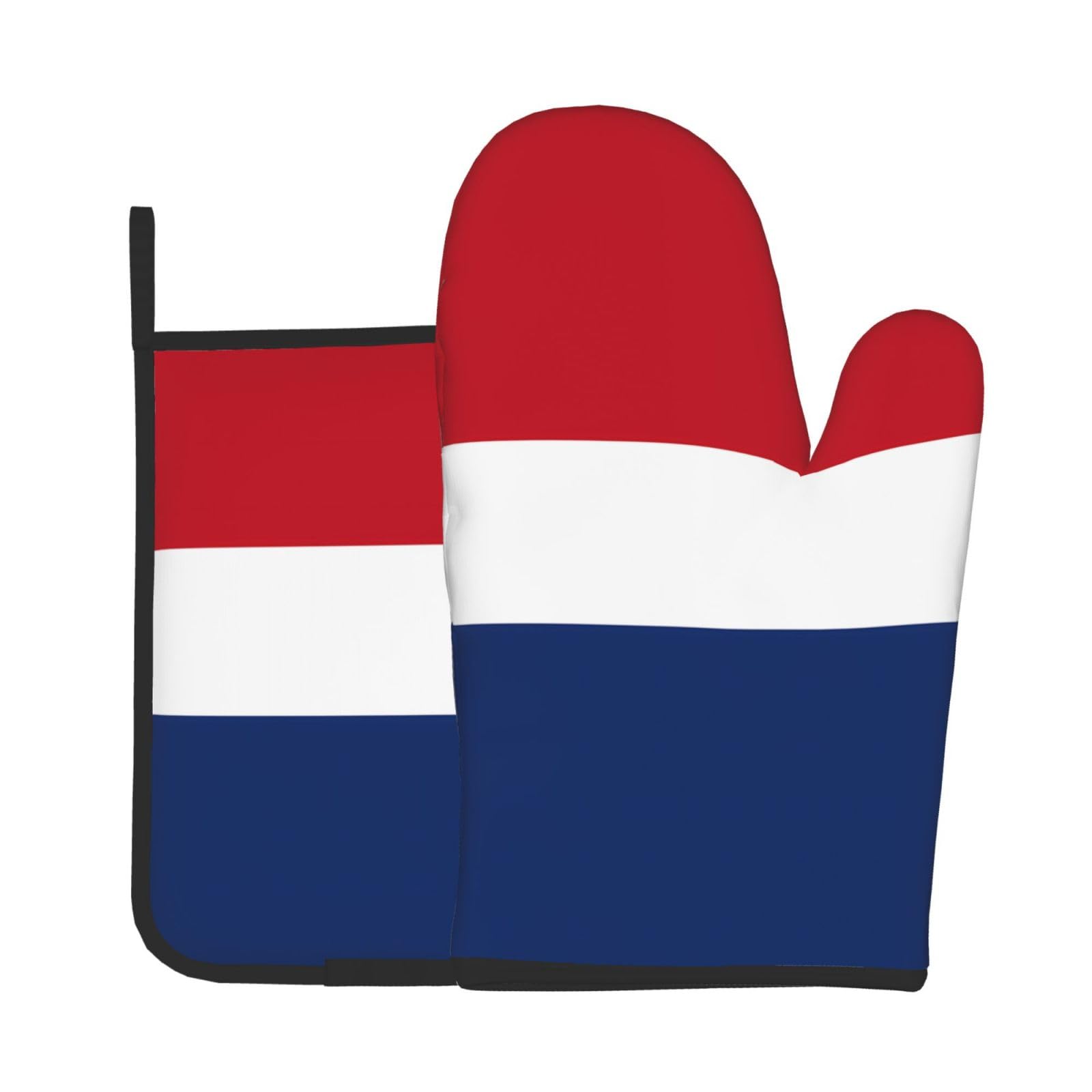 Oven Mitts and Potholders Set of 2 for Kitchen Baking Cooking GrayDutch Flag Thick and Durable