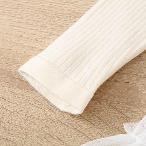 Popolar Toddler Baby Girls Long Sleeve Knit Sweater Tutu Dresses Sequins Casual Fall Winter Birthday Dress 1-5 Years (A - Cream, 3-4T) #TOP4