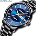 CRRJU Business Minimalist Watches for Men,Casual Calendar Daily 3ATM Waterproof Quartz Watches,316L Solid Stainsteel Steel Band Watch with Box