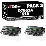 6.500 Páginas. Pulpo Cartucho - Toner Q7551A Negro Compatible con HP Q7551A / Ref. 51A - Pack 2 - Valido para Impresoras Laserjet Series M3000 / M3027 / M3035 / P3003 / P3004 / P3005
