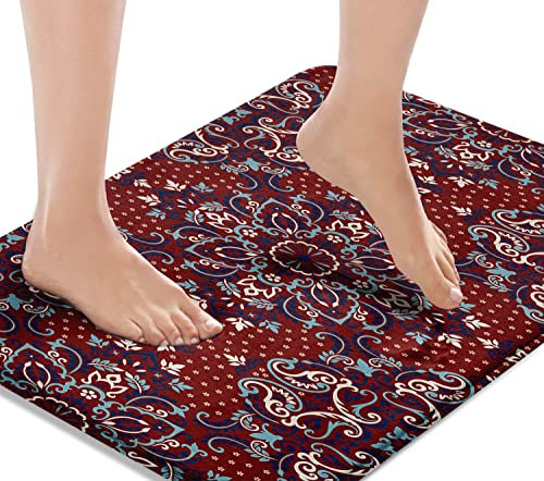 Britimes Bath Mats For Bathroom, Western Bathroom Rugs No Silp,Mandala Paisley Boho Vintage Red Washable Cover Floor Rug Carpets Floor Mat 16X24 Inches For Kitchen Bedroom #TOP26