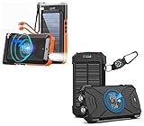 BLAVOR Solar Power Bank 20000mAh, Wireless Charging Solar Charger Power Bank, Real Rated 10,000mAh