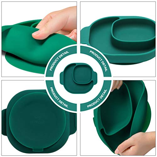 STOBOK Placa de Silicone Dividida para Bebês Com Ventosa Portátil Bpa Grátis Placa de Alimentação In