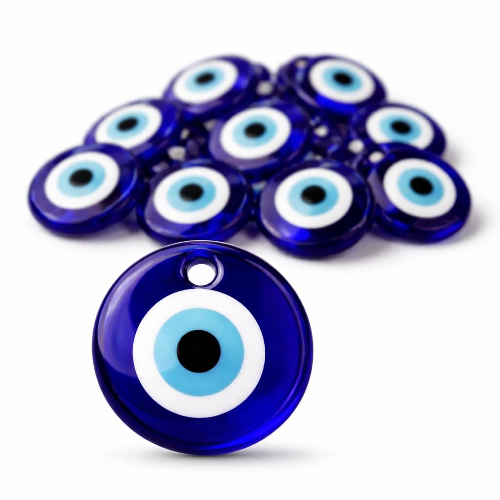 Œil Bleu Turc de 4 cm en verre véritable amulette Mauvais œil pour décoration murale