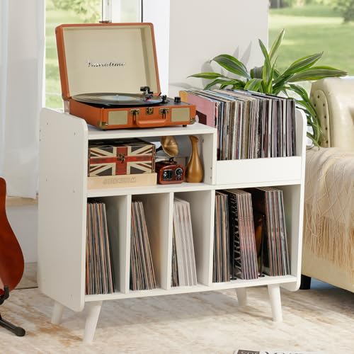 Grand support de tourne-disque en bois mid-century haute capacité - 7