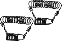 Vista 1 de VANZACK Cerradura de cable de bicicleta, cerradura de combinación de 3 dígitos, cerradura de combinación segura y reiniciable, bloqueo ligero