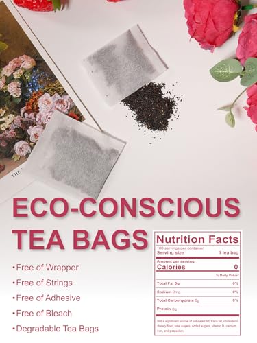 Image of TeeLux Strawberry Black Tea Bags, Blend Premium Black Tea with Natural Strawberry Flavor, Full-bodied & Robust Taste, 100 Count