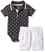 Calvin Klein Baby Boys' 2 Pieces Set-Twill Shorts, Gray, 18M