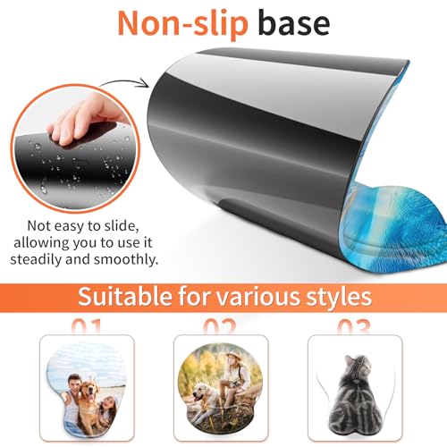 Image of Custom Photo Mouse Pad with Wrist Support, Personalized Ergonomic Mouse Pad with Text /Photo /Logo for Computer Laptop Office Home（style2）