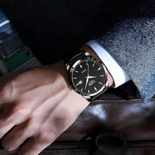 Image of LIGE Fashion Mans Wristwatch Date Luminous Dress Watch for Man Stylish Waterproof Quartz Wrist Watch Stylish Leather Watches for Men