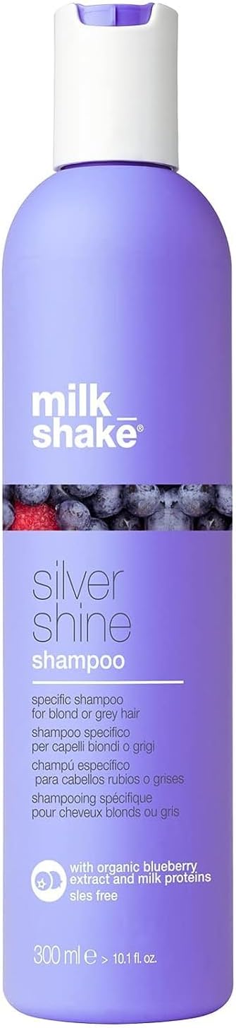 milk_shake | Silver Shine Shampoo 300 ml, Specific Anti-Yellow Shampoo for Blonde Natural, White or Grey Hair, with Purple Pigment, Made in Italy
