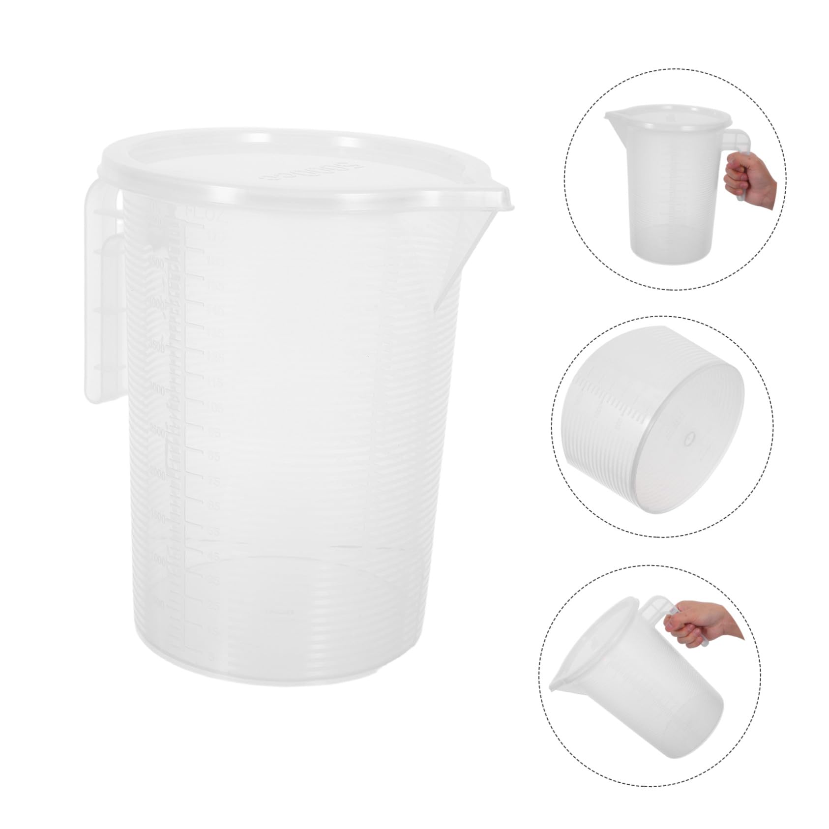 Gatuida 2pezzi Misurino Trasparente con Coperchio Plastica Pp Brocca Graduata per Misurazioni Precise di Liquidi Adatta Bevande Calde e Fredde
