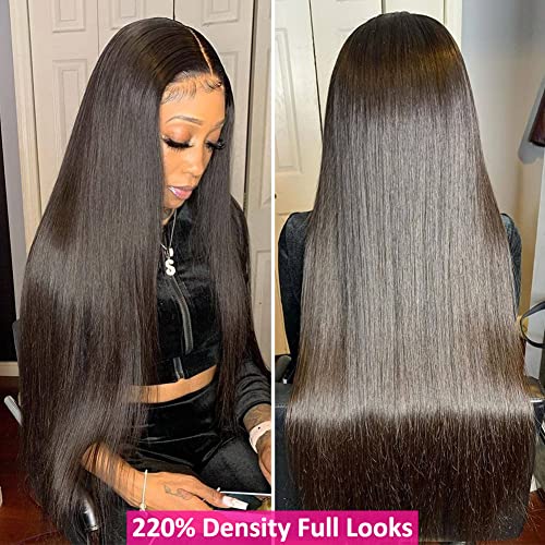Hermosa 220% Density Hd Transparent Lace Front Human Hair Wigs For Women 9A Brazilian Straight 13X4 Lace Front Wigs Human Hair Pre Plucked With Baby Hair Natural Hairline 26 Inch #TOP3