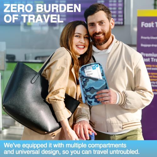 Image of Passport Holder Family, Women Rfid Blocking Passport Wallet, Travel Essentials Premium Wallets, Waterproof Passport Holders Bag for Men Traveling, Travel Document Organizer Credit Cards Case