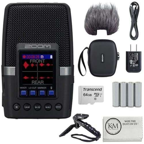 Zoom H2essential Multi-Mic 32-Bit Float Handy Recorder Bundle with APH-2e Accessory Pack + 64GB...