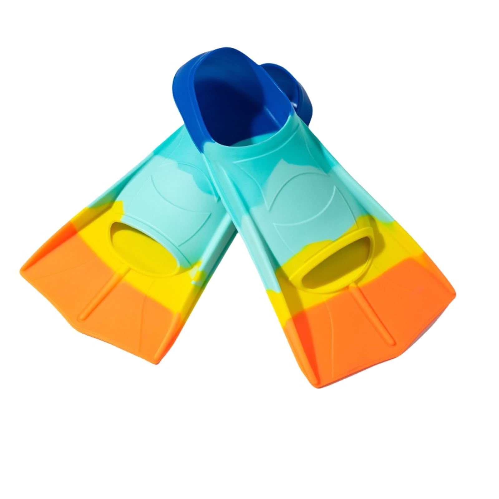 Swimming Fins, Training Fitness Diving Fins, Adjustable Lightweight Silicone Fins|All Seasons Adults & Kids Men Women|Suitable for Men and Women|Sizes 30-47 EU (Colourful,XXS(30-32 EU))