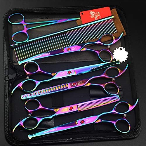 high-end Professional pet Care 7.0 inch pet Scissors 440C Steel Color (Set4)