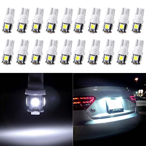 Eccpp T10 Led Bulbs 194 168 175 2825 W5W Super Bright 12V White Led Bulb 5-5050 Smd License Plate Light Pack Of 20 #TOP6