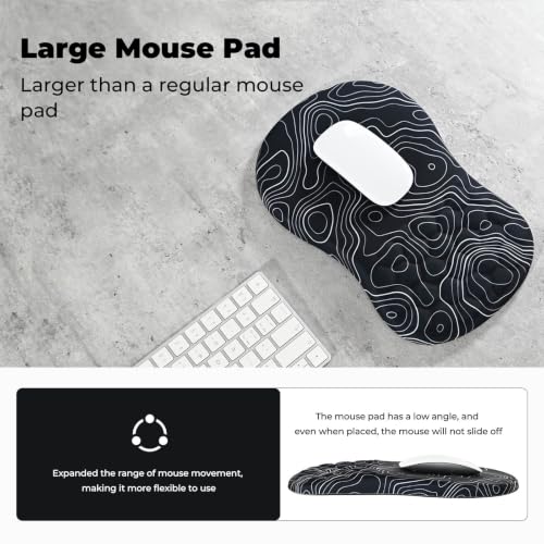Image of EooCoo Mouse Pad Wrist Support with Massage Design,Ergonomic Mouse Mat,Mousepad Wrist Rest Pain Relief with Memory Foam&Non-Slip Silicone Base,Gaming Mouse Pads for Desk Accessories (12x8 inch,Stripe)