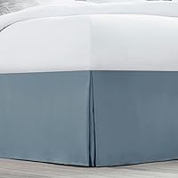 Vista 99 de Nestl - Falda plisada de cama de fácil ajuste, con caída a medida de 14 pulgadas, microfibra suave de doble cepillado, con calidad de hotel