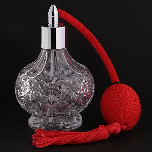 Botella de vidrio para perfume atomizador spray recargable rojo decoración hogar cuarto Gralara 4