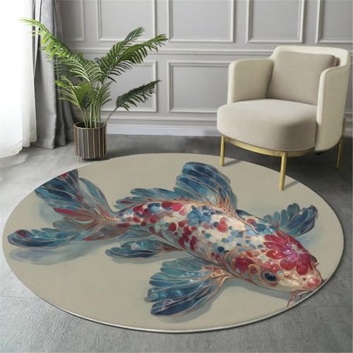 Tapis rond antidérapant beige 100cm super doux et absorbant pour chambre - 5