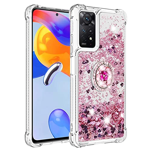 nincyee �ϏՌ��P�[�X Xiaomi Redmi Note 11 Pro 5G/4G�p �L���L������P���_�C�������h�n�[�g ���C���{�[ ���� ����TPU�V�F�� ��]�t�B���K�[�����O�L�b�N�X�^���h�t��