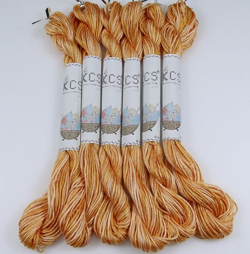 Image of KCS Big skeins of 25 Meters Size 25 Color Variegated Cross Stitch Stranded Threads,6 skeins,4128