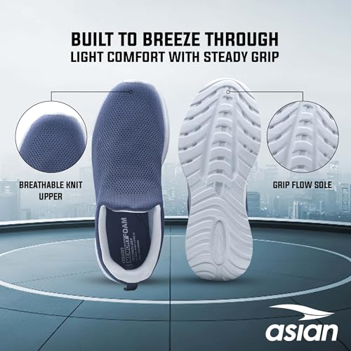 Image of ASIAN Wonderwalk-12 Walking Shoes for Men | Ultra Lightweight & Breathable Shoe| Full EVA Sole, Soft Memory Foam Insole, Easy Slip-On Comfort | Inspired by MS Dhoni Everyday Walking Style