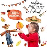 スクウェアショップ ウォールステッカー オータムハーベスト 30cm×135cm w0463 秋 シール ステッカー halloween ハロウィン 紅葉 wallsticker 壁紙 壁面 装飾 飾り 飾りつけ かざり 貼ってはがせる かわいい おしゃれ 受注印刷 (通常サイズ, ⑨オータムハーベスト)