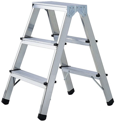 Preisvergleich Produktbild Brennenstuhl Doppelstufenleiter aus Aluminium 2x3 Stufen (beidseitig begehbare Alu-Stehleiter, 0,61m hoch, max. Traglast 150kg)
