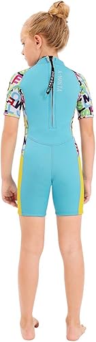 Miniatura 9 de Traje de neopreno corto de neopreno térmico para buceo de 0.098 pulgadas para niñas, niños, jóvenes, adolescentes, niños pequeños, de una pieza,