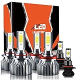 TXBILMOO Compatible For Ford F-150 2015-2023 High/Low Beam Fog Light Bulbs Kit, 32000LM 300% Brightness 6500K White with Cooling Fan, Plug and Play, Pack of 6