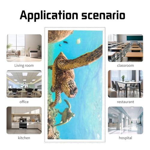 Image of 2 Pack Fluorescent Light Cover for Ceiling Light Classroom-Sea Turtle Magnetic Light Cover Fluorescent Light Shade Panel, Decorative Film Filter for Reducing Harsh Glare Home Decorations