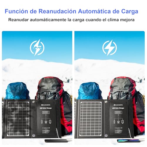 Cargador Solar Portátil 30W de ETFE Panel Plegable Impermeable con Conexión QC 3.0 Premium 3