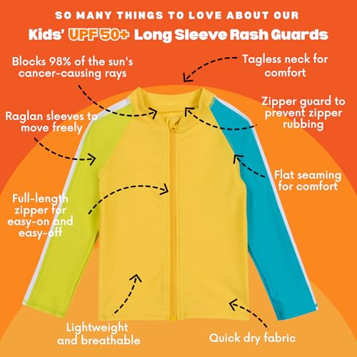 Image of SwimZip UPF 50+ Long Sleeve Rash Guard for Boys' and Girls' - Baby, Toddler, Kids