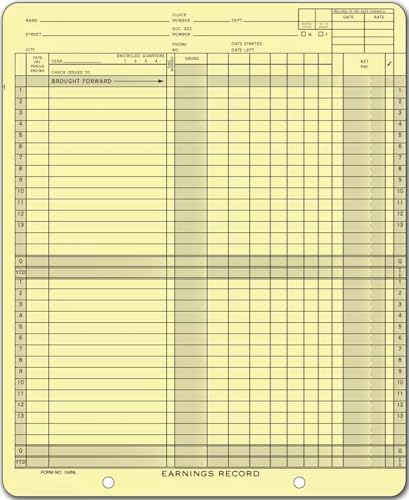 Weekly Earnings Record, 25 Ledgers