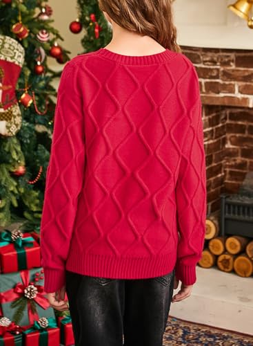 Cute Girls Bow Sweaters 2025 Crewneck Knit Long Sleeve Pullover Sweater 6-13 Years2