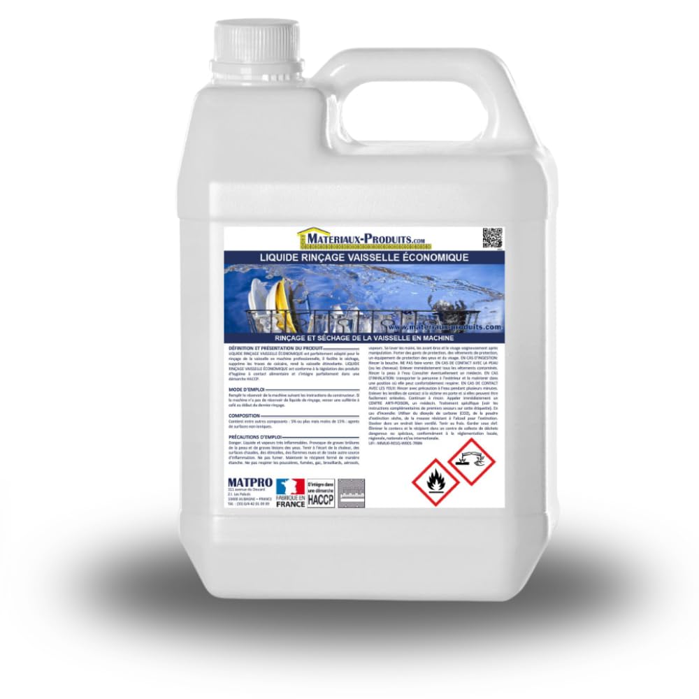 MATPRO Liquide rincage Vaisselle économique 220 L Jaune Clair