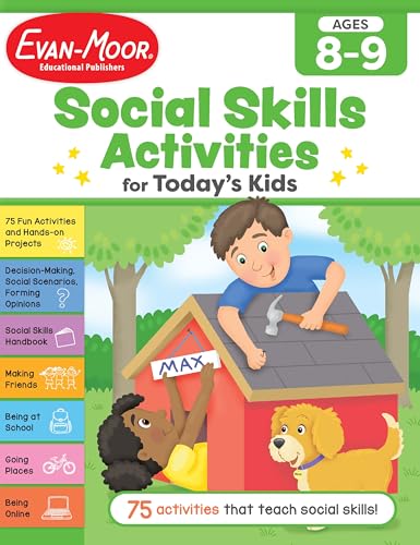 Evan-Moor Social Skills Activities for Today&rsquo;s Kids, Workbook, Ages 8-9, Making Friends, Going to...