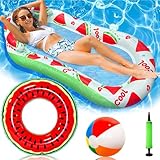 🍹【Les joies des vacances d'été】Notre gamme complète de produits gonflables répond à divers besoins. Le matelas flottant multifonctionnel et la bouée offrent une flottabilité exceptionnelle pour que les adultes puissent nager sans souci ; le ballon de plage permet de s'amuser dans l'eau et hors de l'eau. C'est l'ensemble idéal pour se rendre au parc aquatique avec votre partenaire, votre famille ou vos amis pendant les mois d'été étouffants !